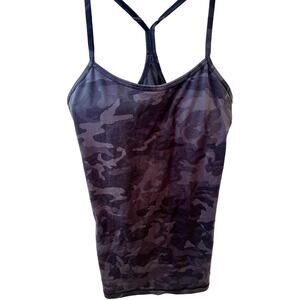 Lululemon Women's Size 8 Power Y Tank Incognito Camo Gray Black Yoga Running